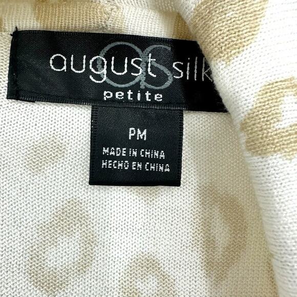 August Silk Petite Tan Cream Medium Cardigan Petite Medium - Picture 3 of 3
